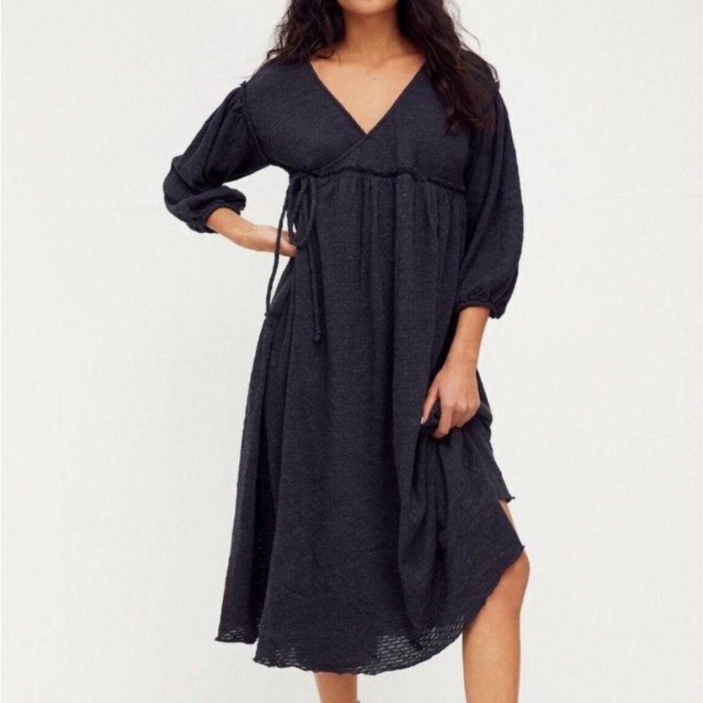 free people black wrap dress